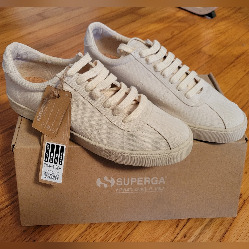 Superga Organic Cotton Cream Sneakers (Size 9.5) NWT